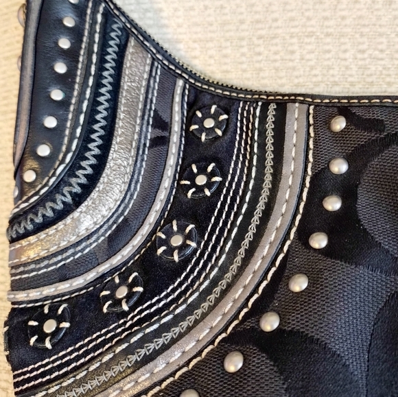 Coach H0669 10483 Soho Black Monogram Jacquard Studded Limited Edition B… - Picture 3 of 15